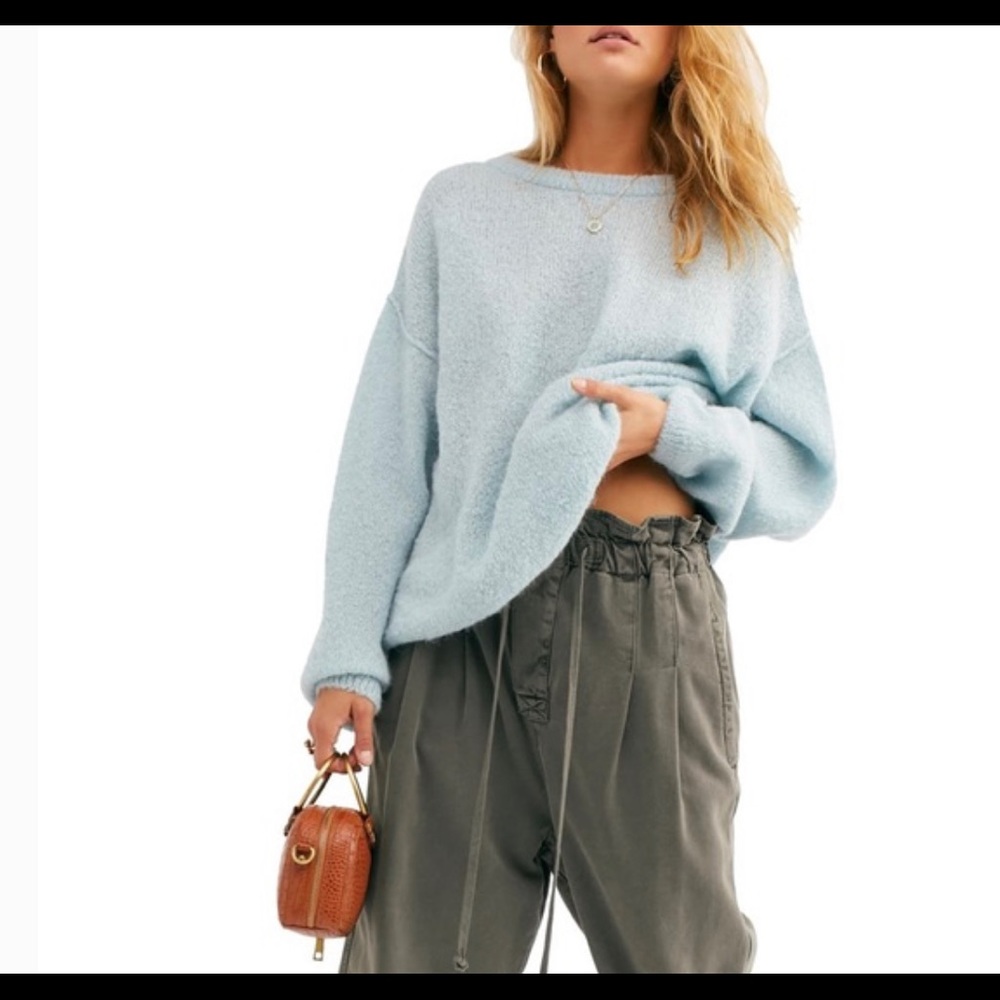 Free People Angelic crew neck pullover Neo Mint